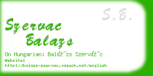 szervac balazs business card